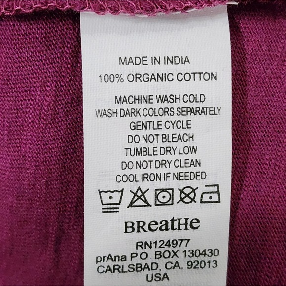 Prana 100% cotton supplice long sleeve purple active dress size medium - Picture 3 of 7